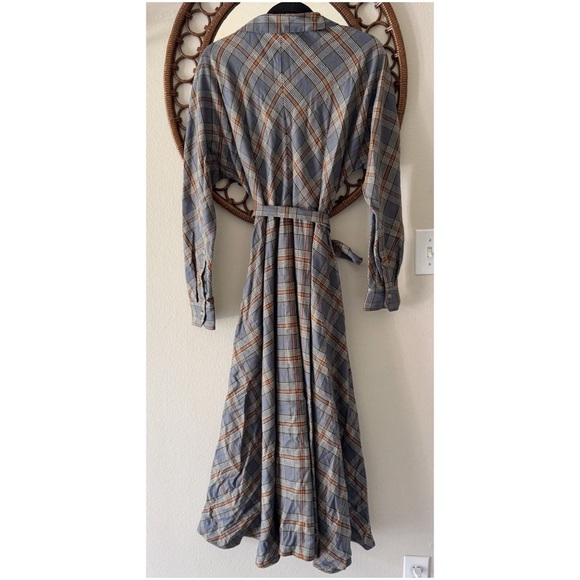 Grammar NYC  the feminine organic cotton plaid maxi dress size 6 - Picture 2 of 14